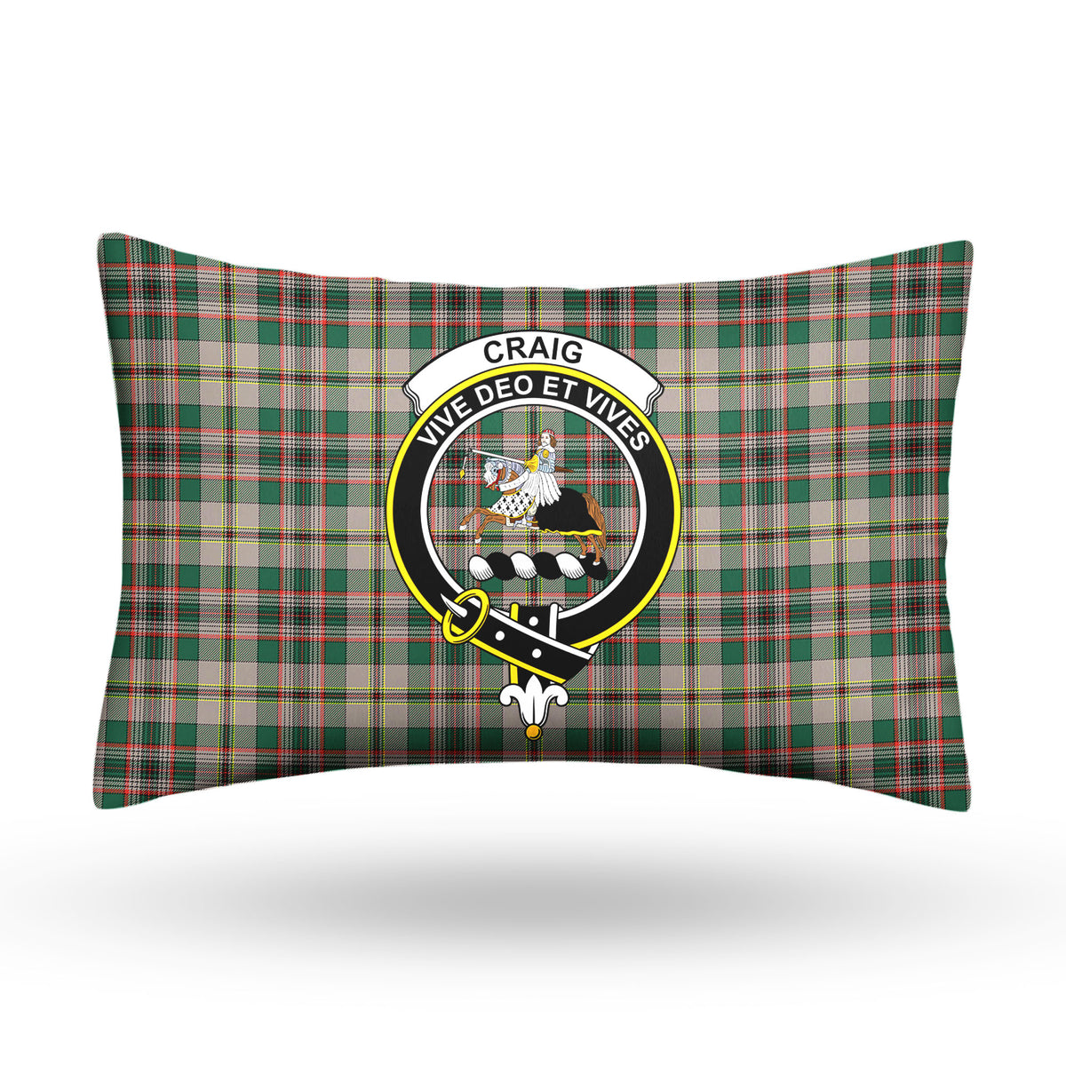 Craig Ancient Tartan Crest Pillow Cover