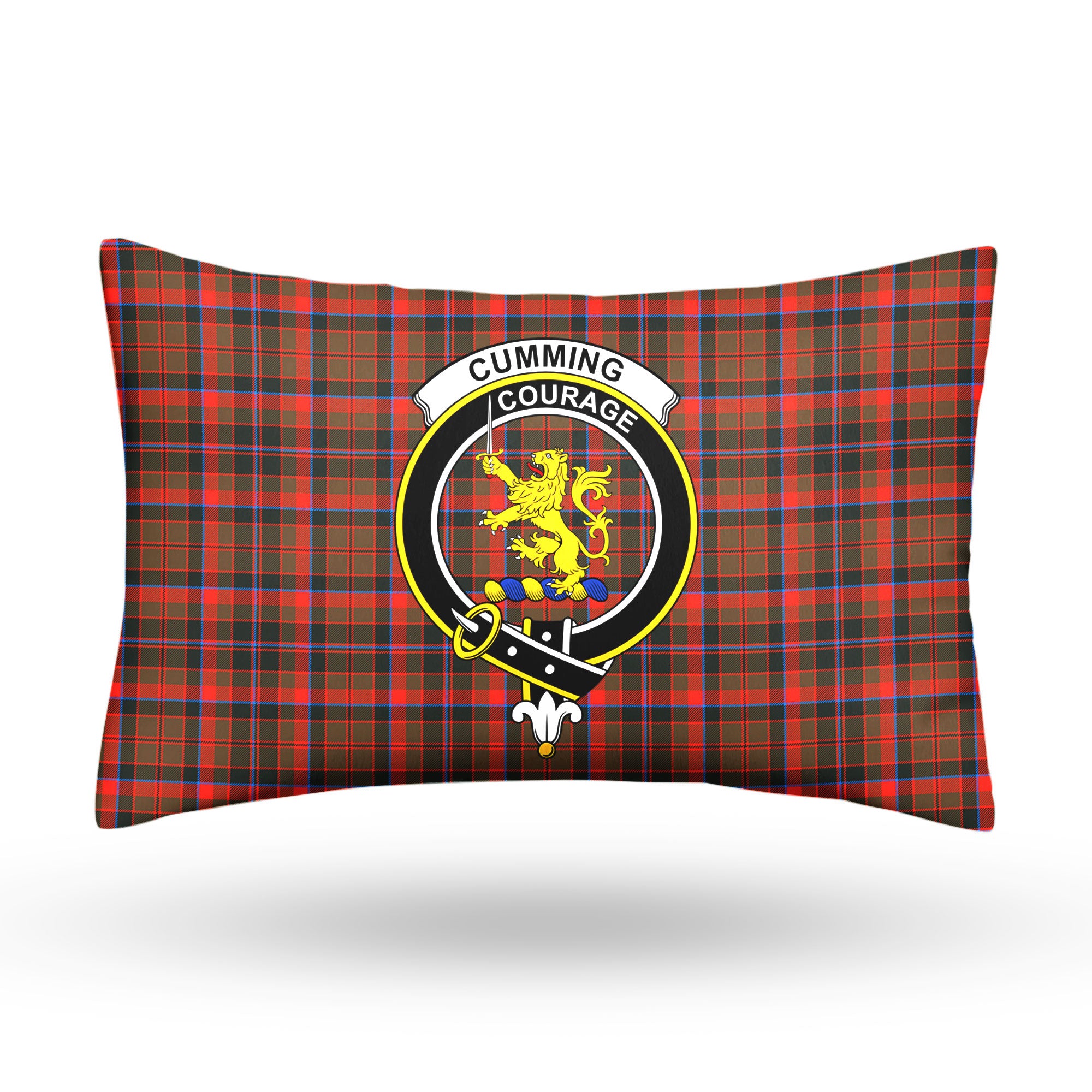 Cumming Hunting Weathered Tartan Crest Pillow Cover