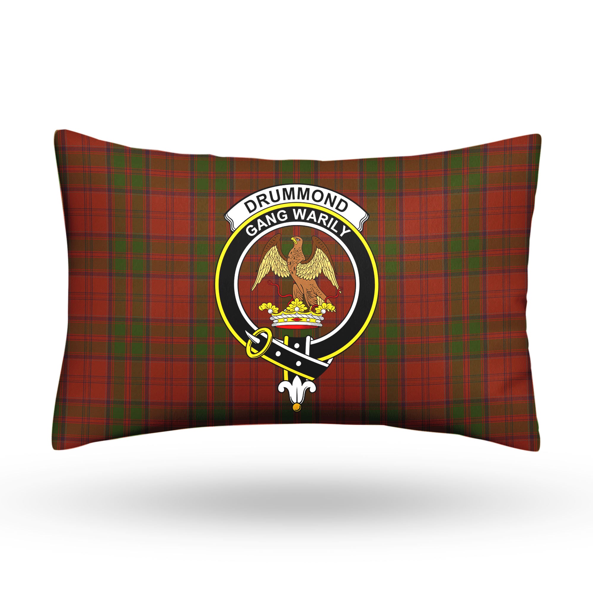 Drummond Clan Tartan Crest Pillow Cover