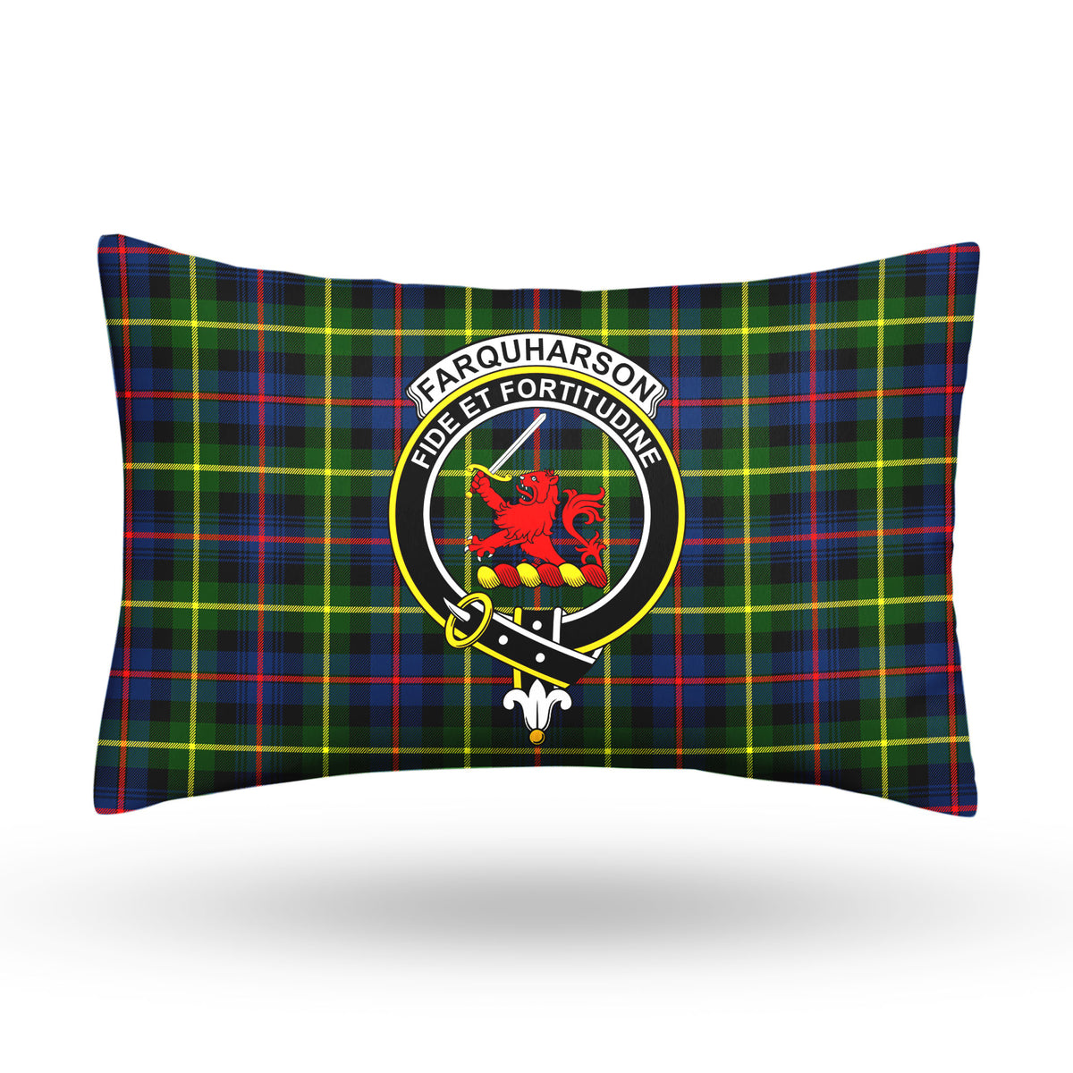 Farquharson Modern Tartan Crest Pillow Cover