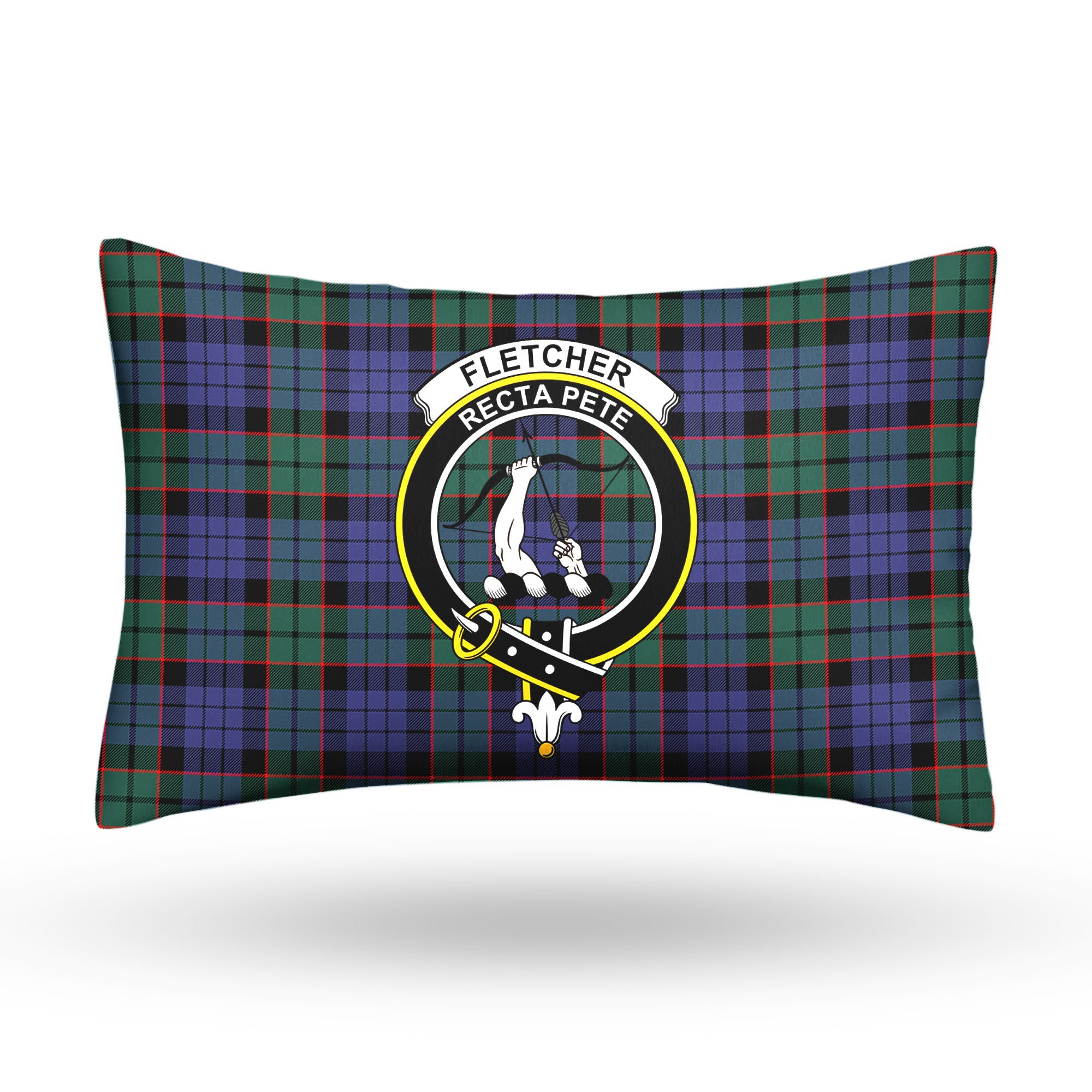 Fletcher Modern Tartan Crest Pillow Cover