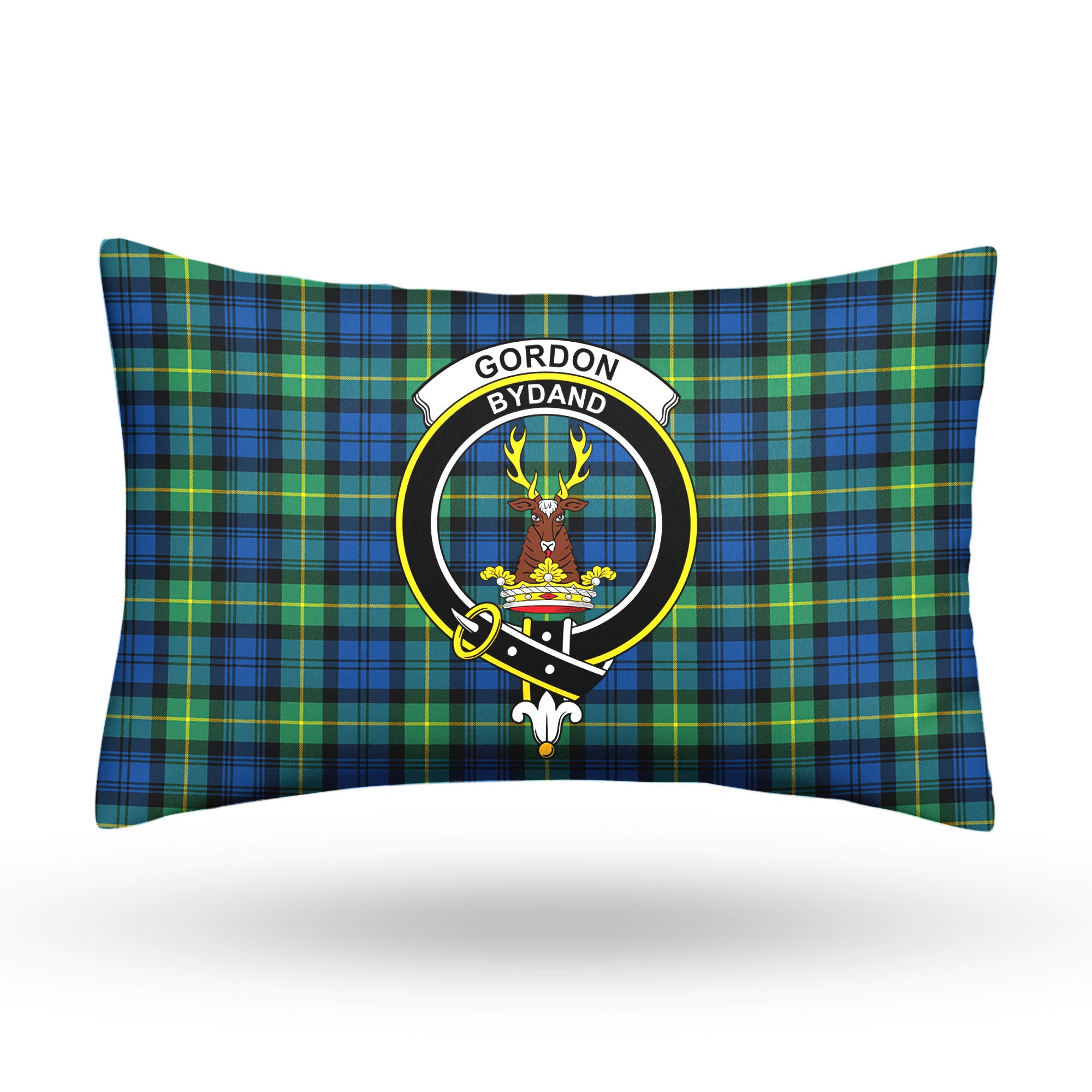 Gordon Ancient Tartan Crest Pillow Cover