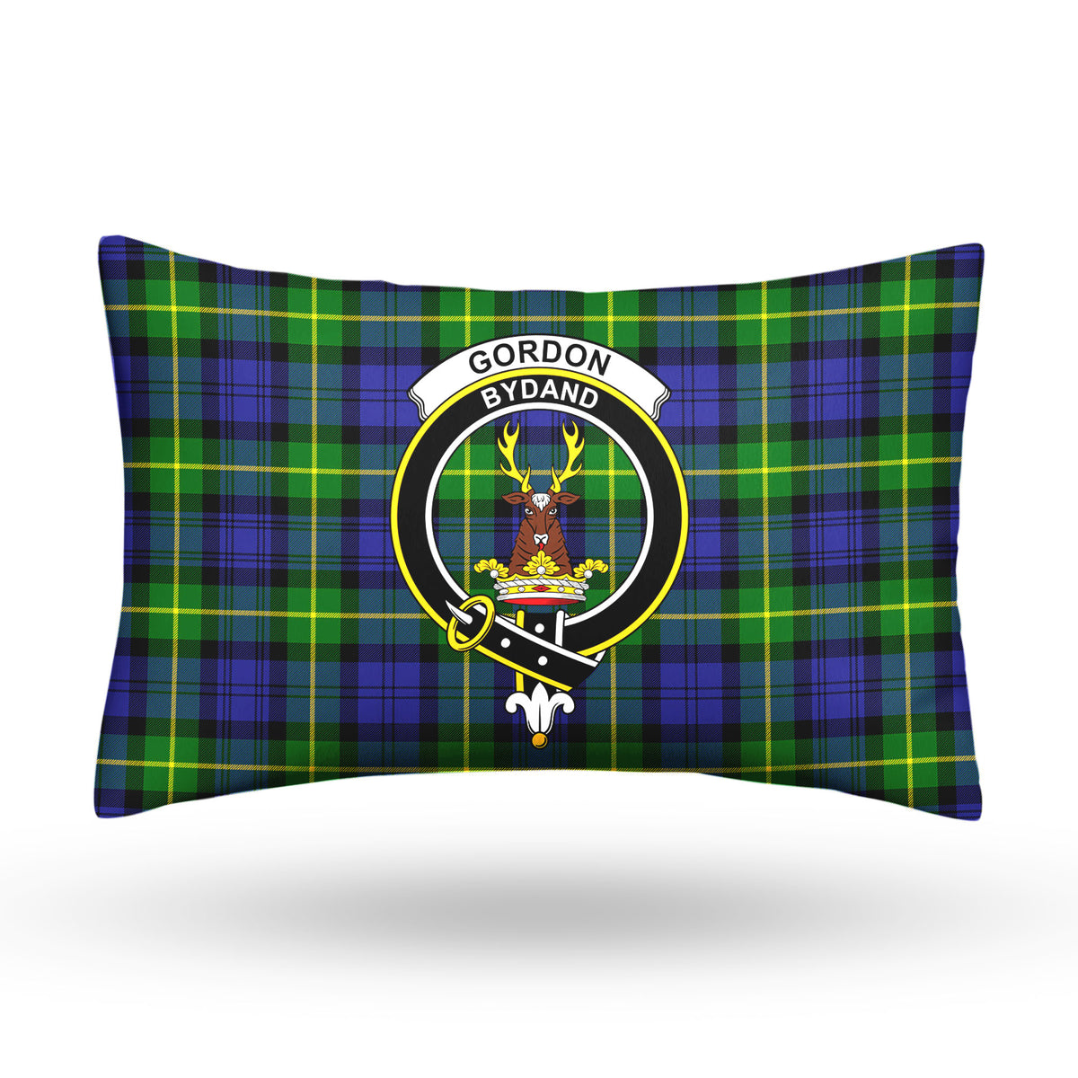 Gordon Modern Tartan Crest Pillow Cover