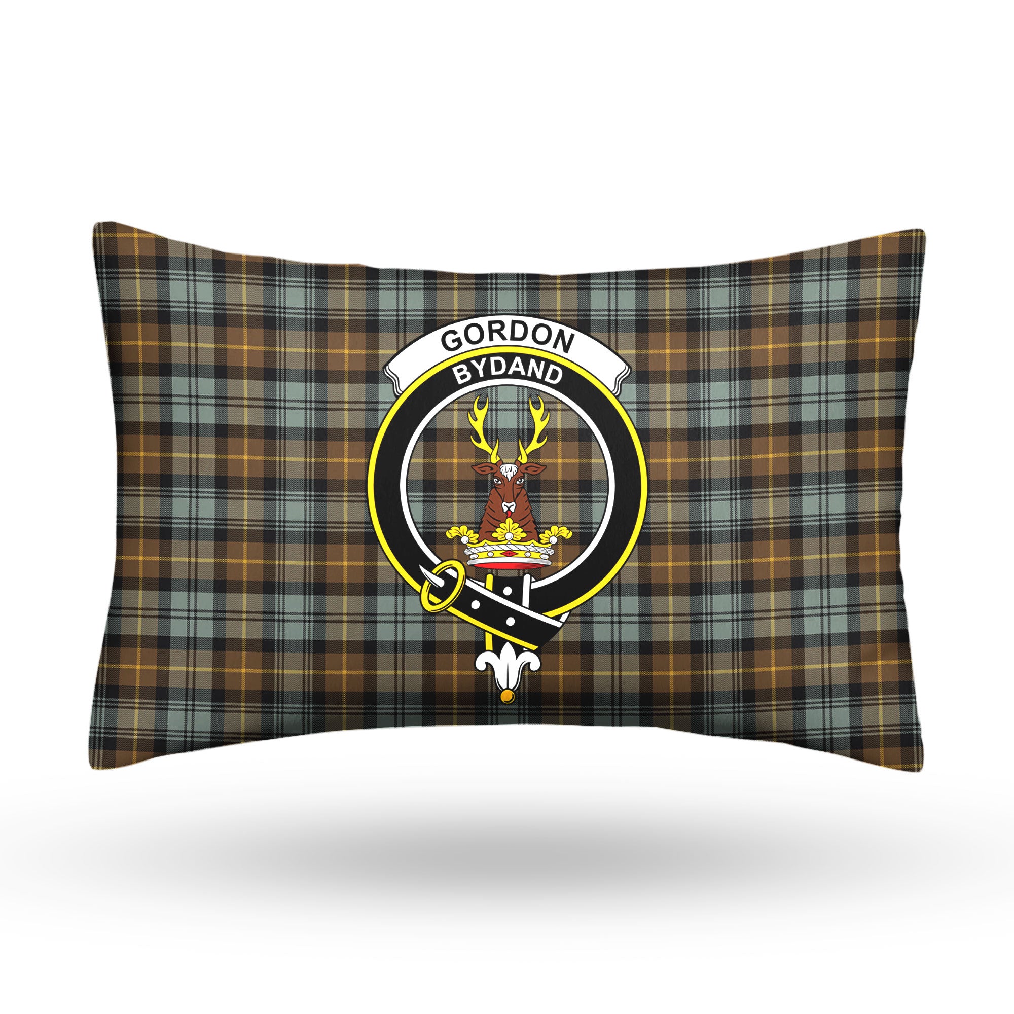 Gordon Weathered Tartan Crest Pillow Cover