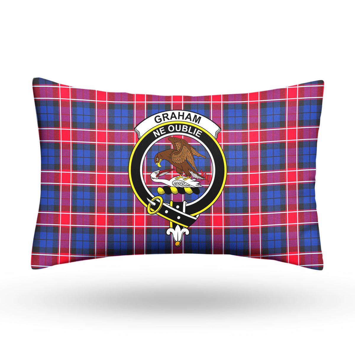 Graham of Menteith Red Tartan Crest Pillow Cover