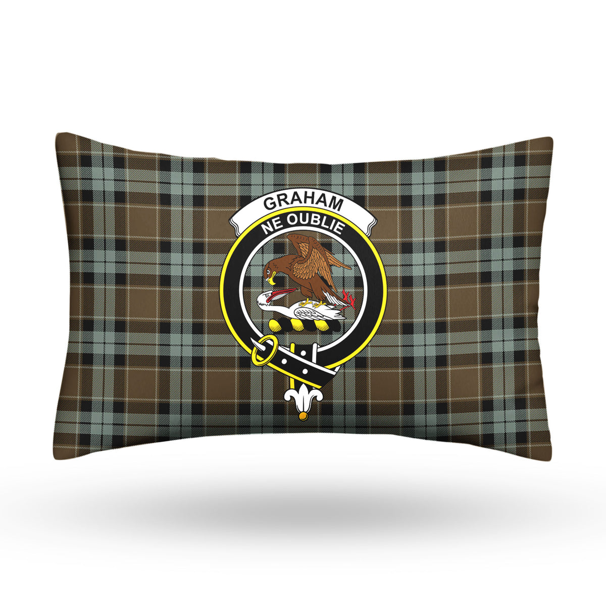 Graham of Menteith Weathered Tartan Crest Pillow Cover