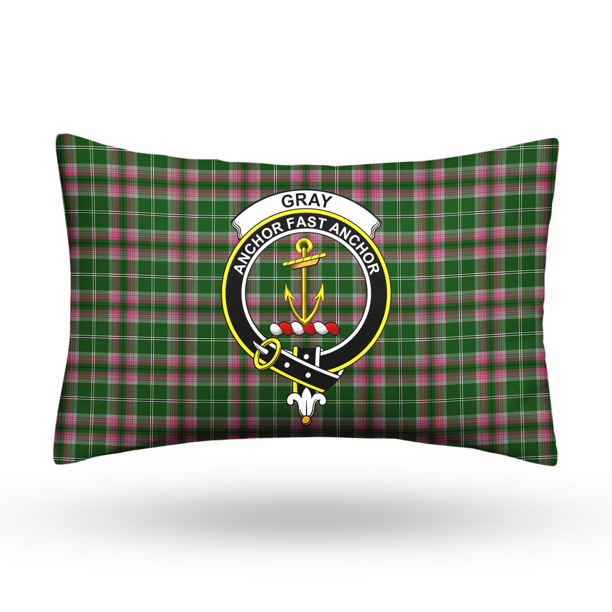 Gray Hunting Tartan Crest Pillow Cover