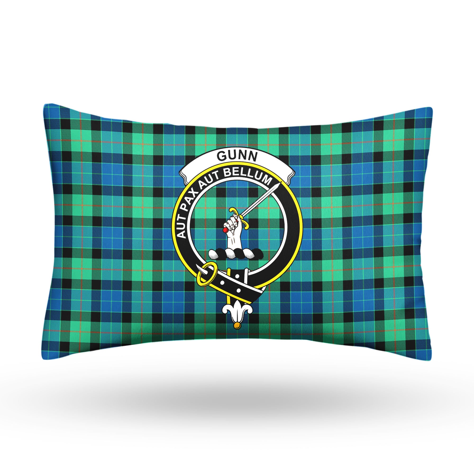 Gunn Ancient Tartan Crest Pillow Cover