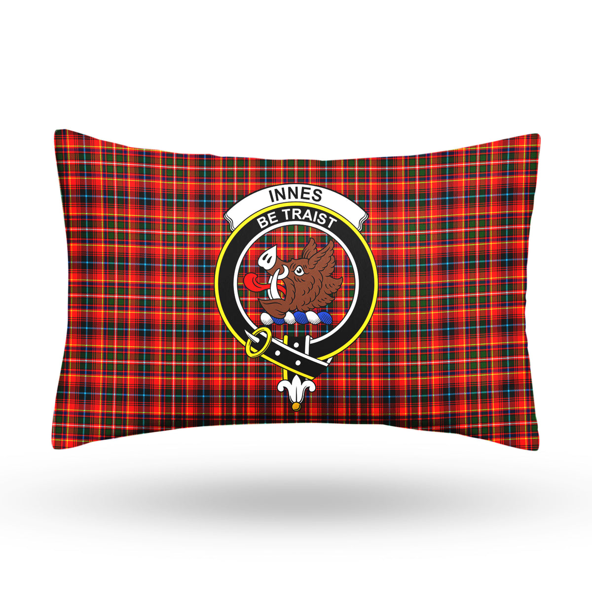 Innes Modern Tartan Crest Pillow Cover