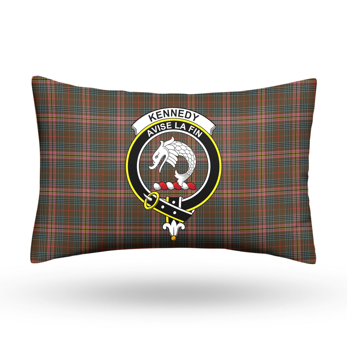 Kennedy Weathered Tartan Crest Pillow Cover