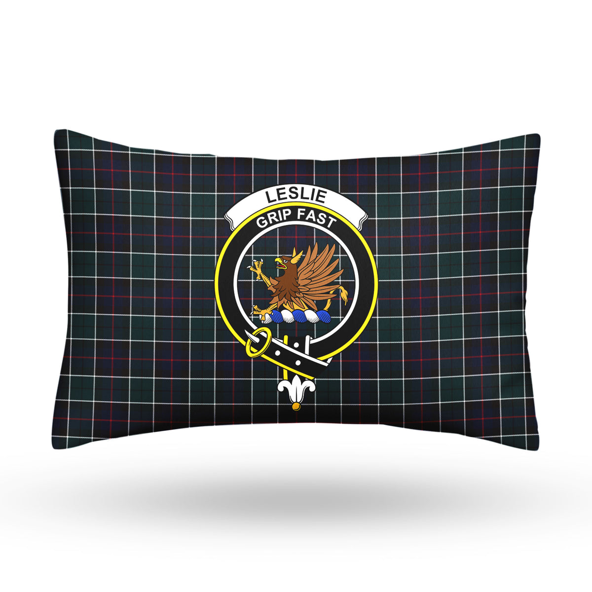 Leslie Hunting Modern Tartan Crest Pillow Cover