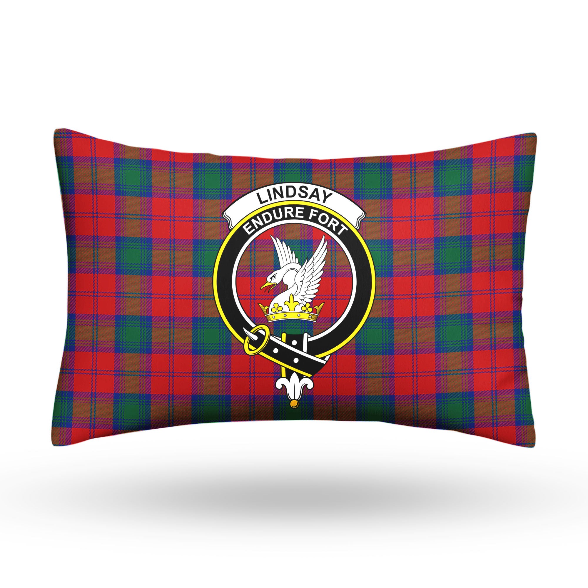 Lindsay Modern Tartan Crest Pillow Cover