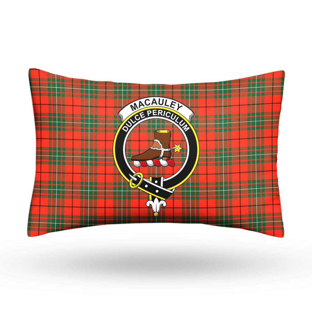 MacAuley Ancient Tartan Crest Pillow Cover