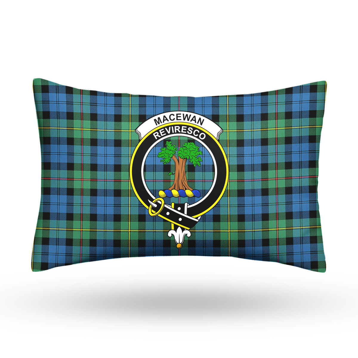 MacEwan Ancient Tartan Crest Pillow Cover