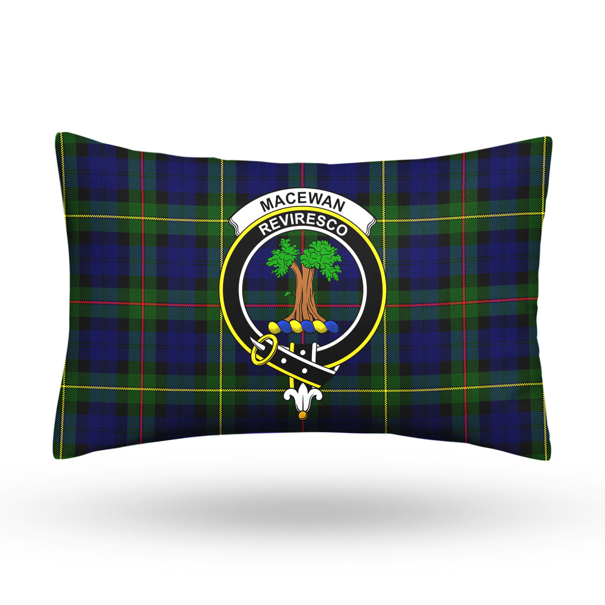 MacEwan Modern Tartan Crest Pillow Cover