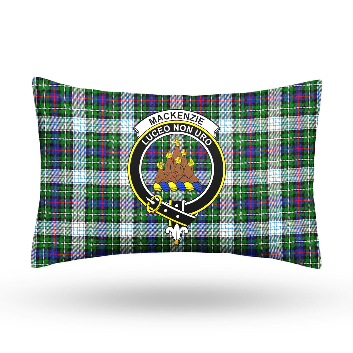 MacKenzie Dress Modern Tartan Crest Pillow Cover