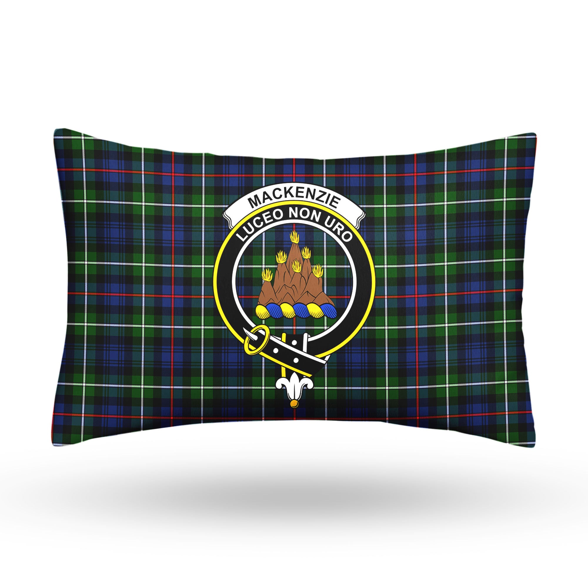 MacKenzie Modern Tartan Crest Pillow Cover