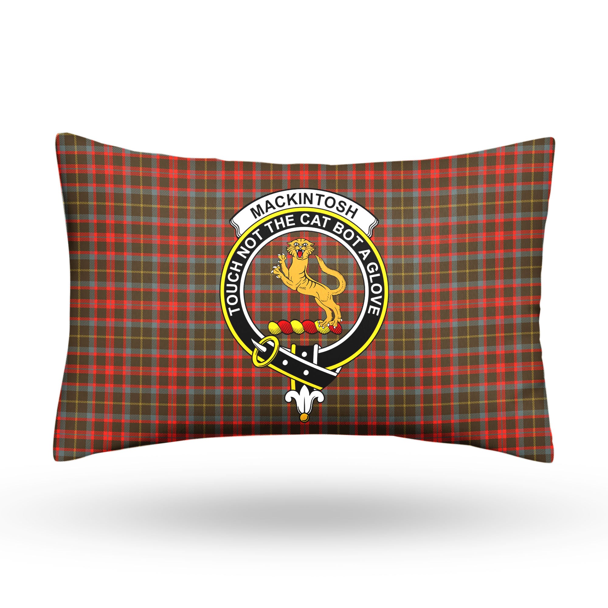 MacKintosh Hunting Weathered Tartan Crest Pillow Cover