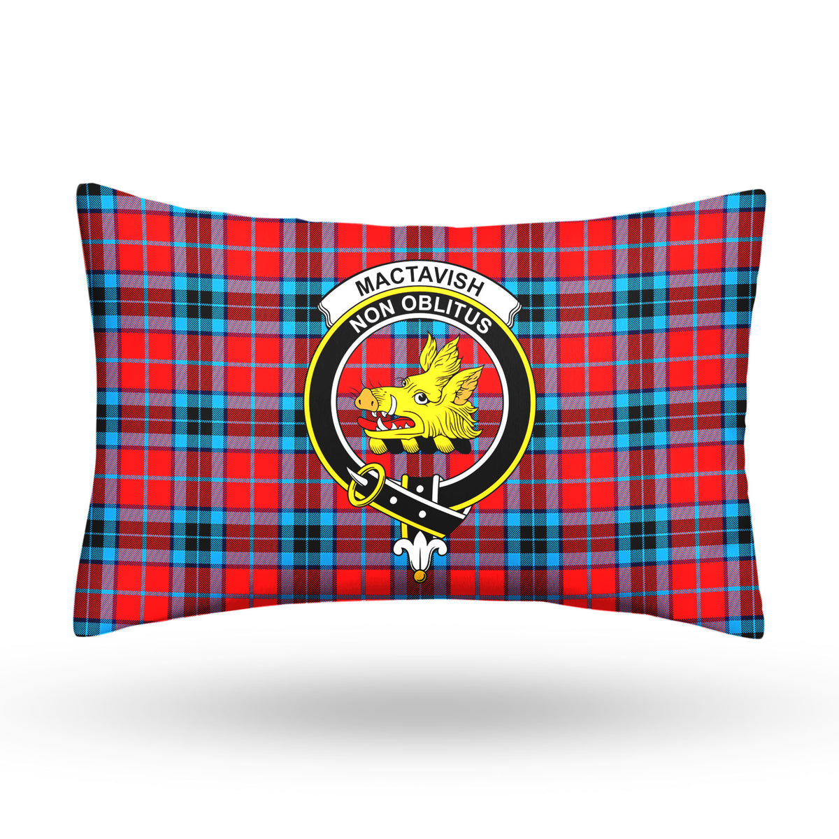 MacTavish Modern Tartan Crest Pillow Cover