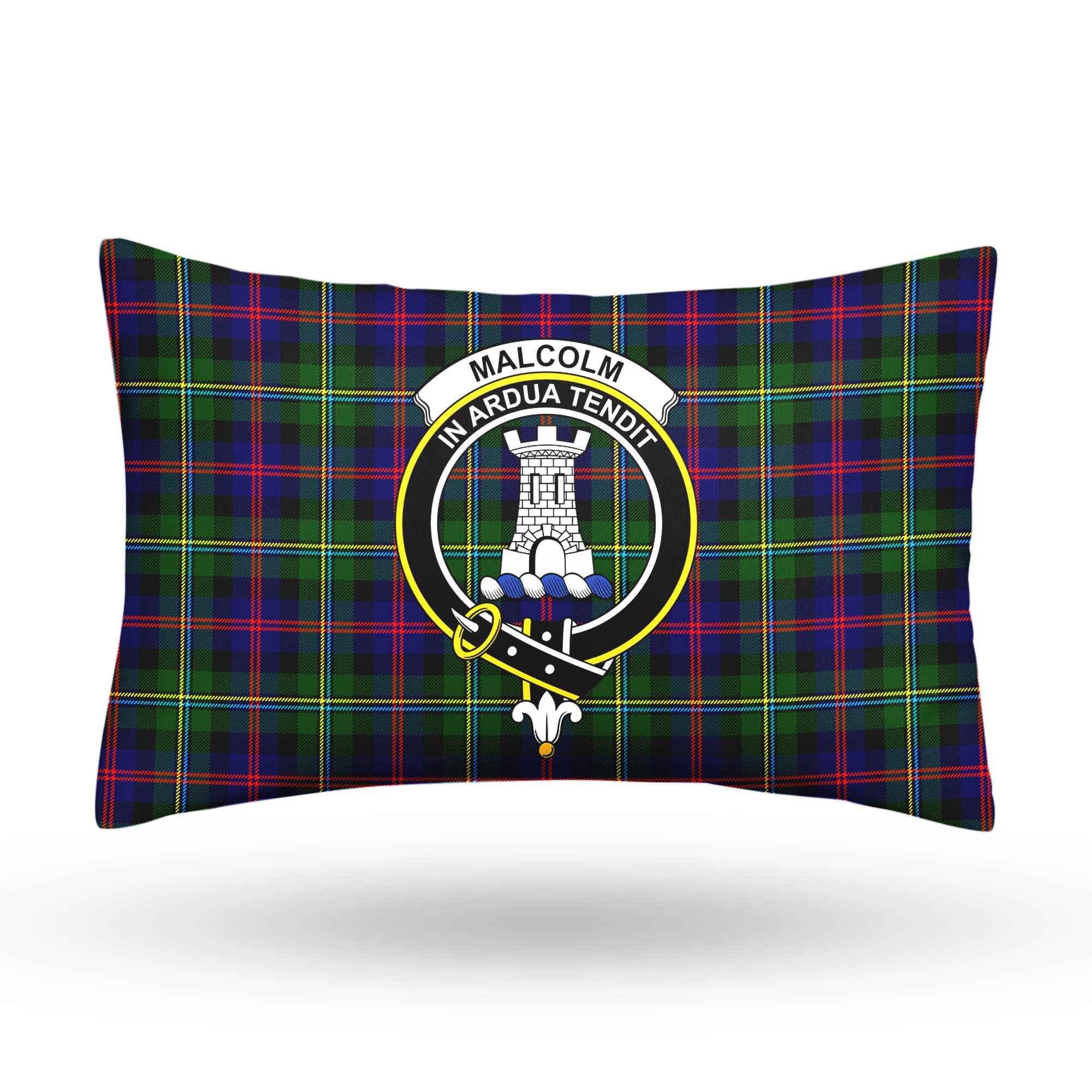 Malcolm (or MacCallum) Tartan Crest Pillow Cover