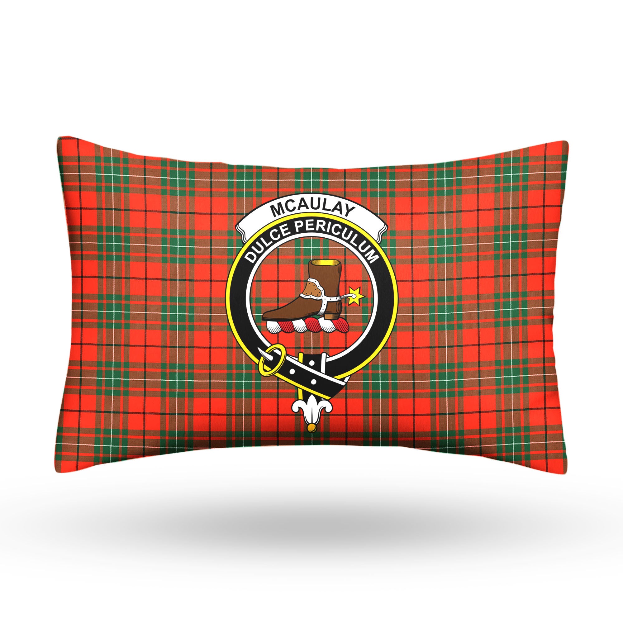 McAulay Ancient Tartan Crest Pillow Cover