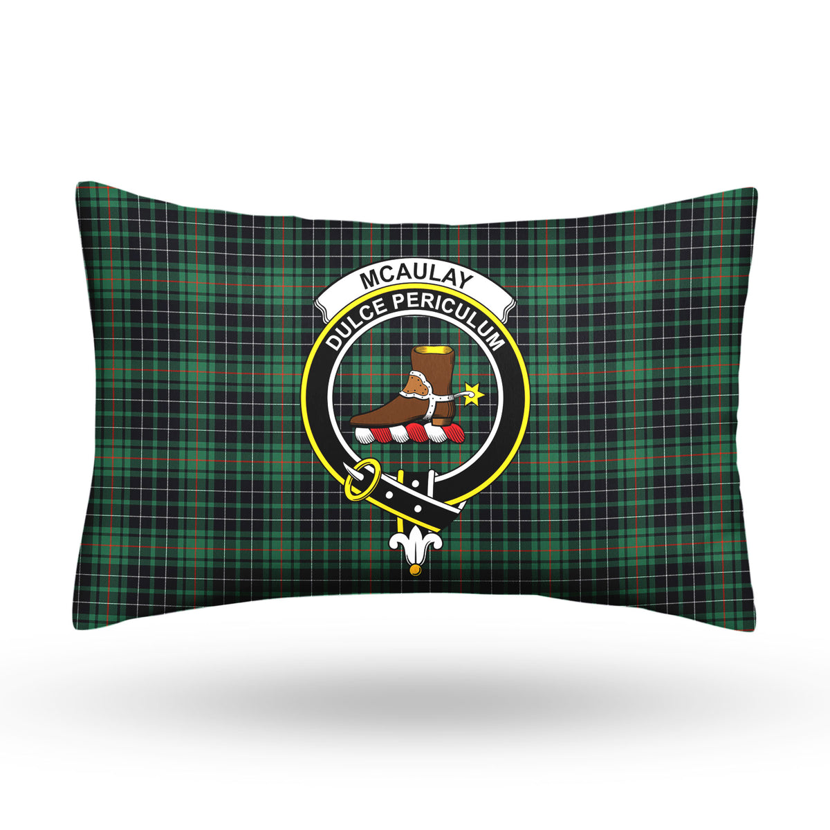 McAulay Hunting Ancient Tartan Crest Pillow Cover