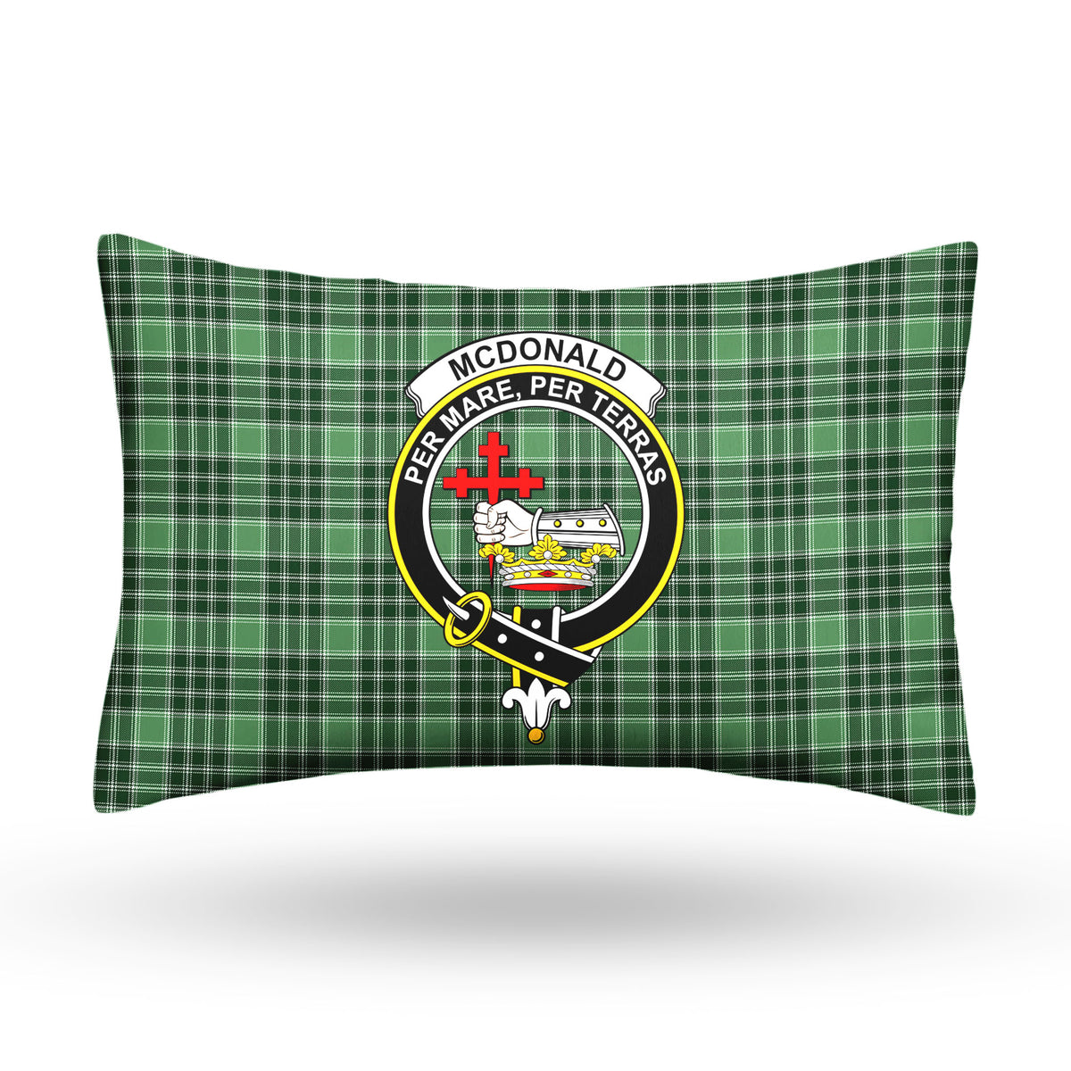 McDonald Lord of the Isles Hunting Tartan Crest Pillow Cover