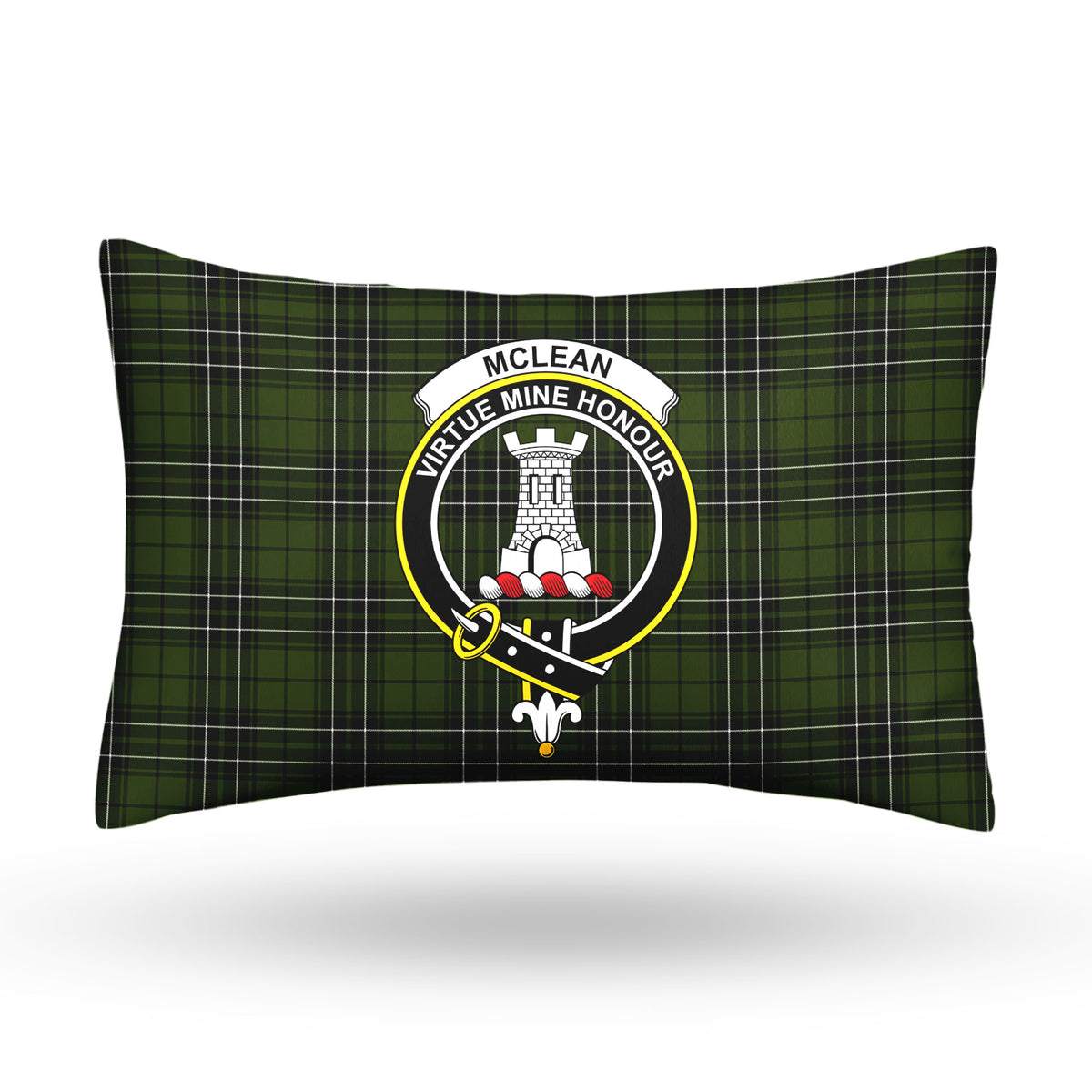 McLean Hunting Tartan Crest Pillow Cover