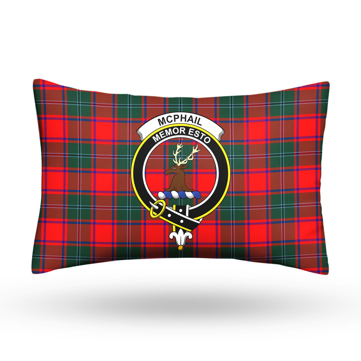 McPhail Clan Tartan Crest Pillow Cover