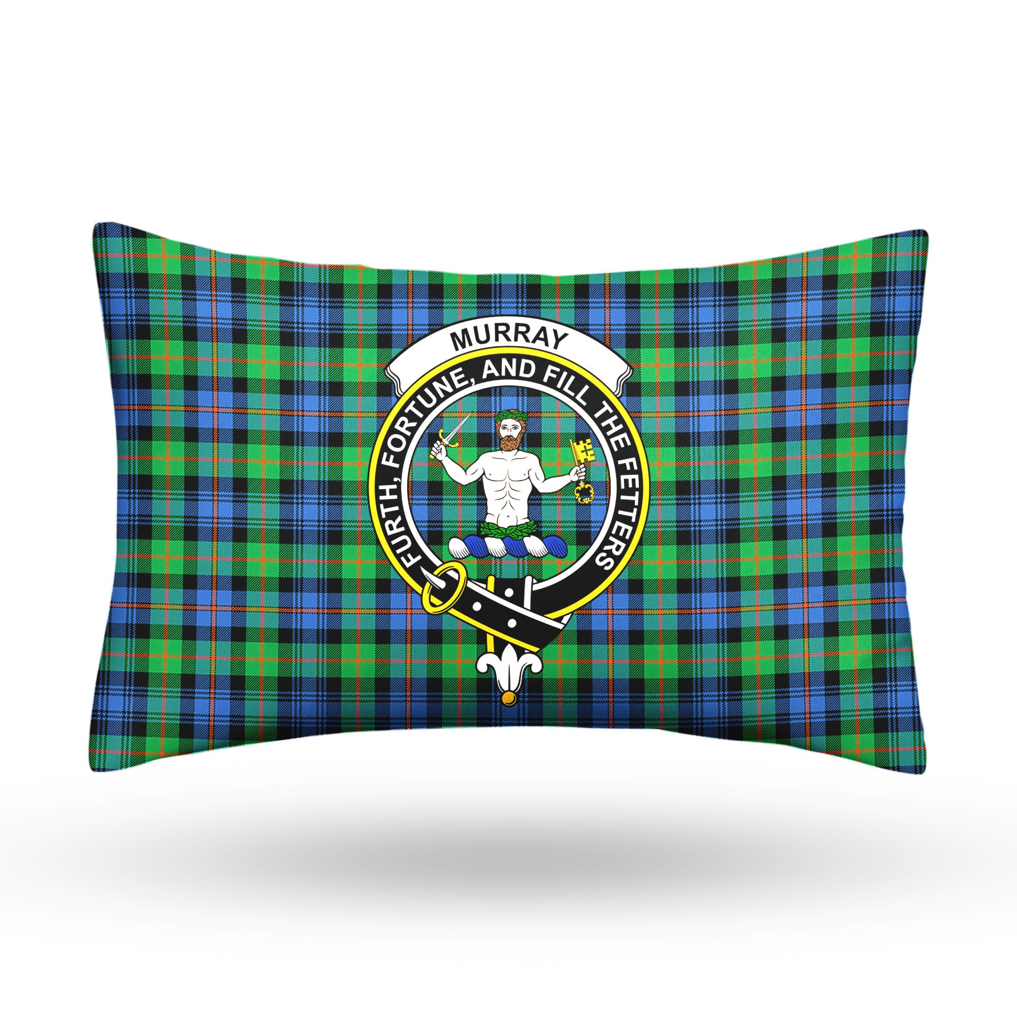 Murray of Atholl Ancient Tartan Crest Pillow Cover