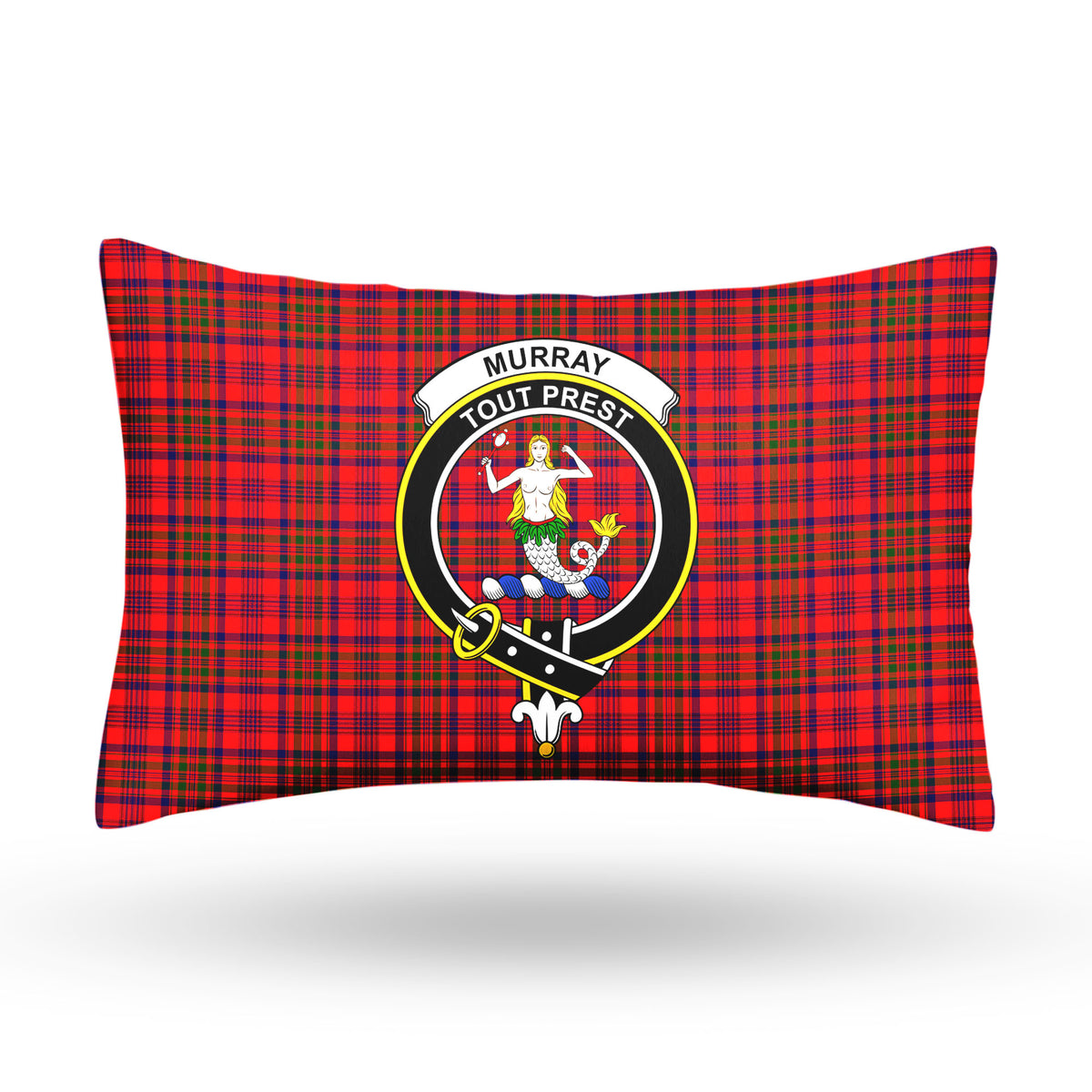 Murray of Tulloch Modern Tartan Crest Pillow Cover