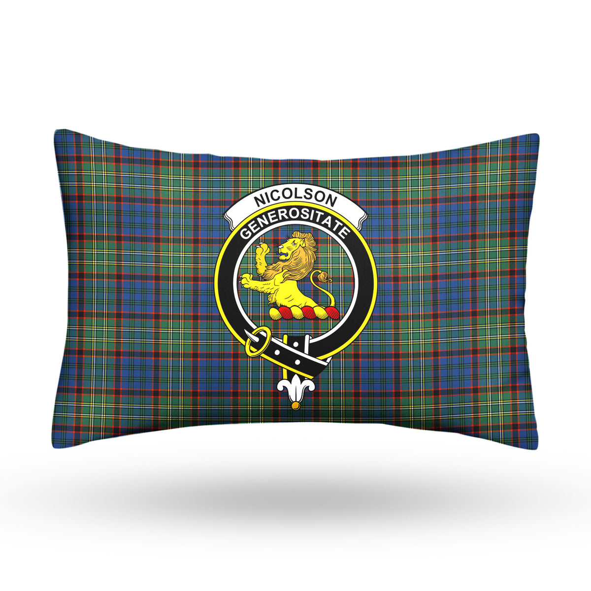 Nicolson Hunting Ancient Tartan Crest Pillow Cover