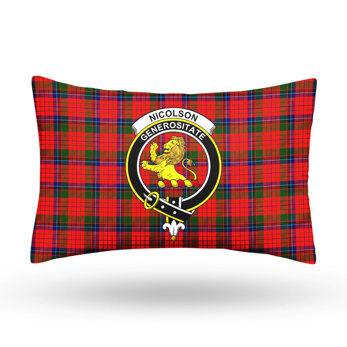 Nicolson Modern Tartan Crest Pillow Cover