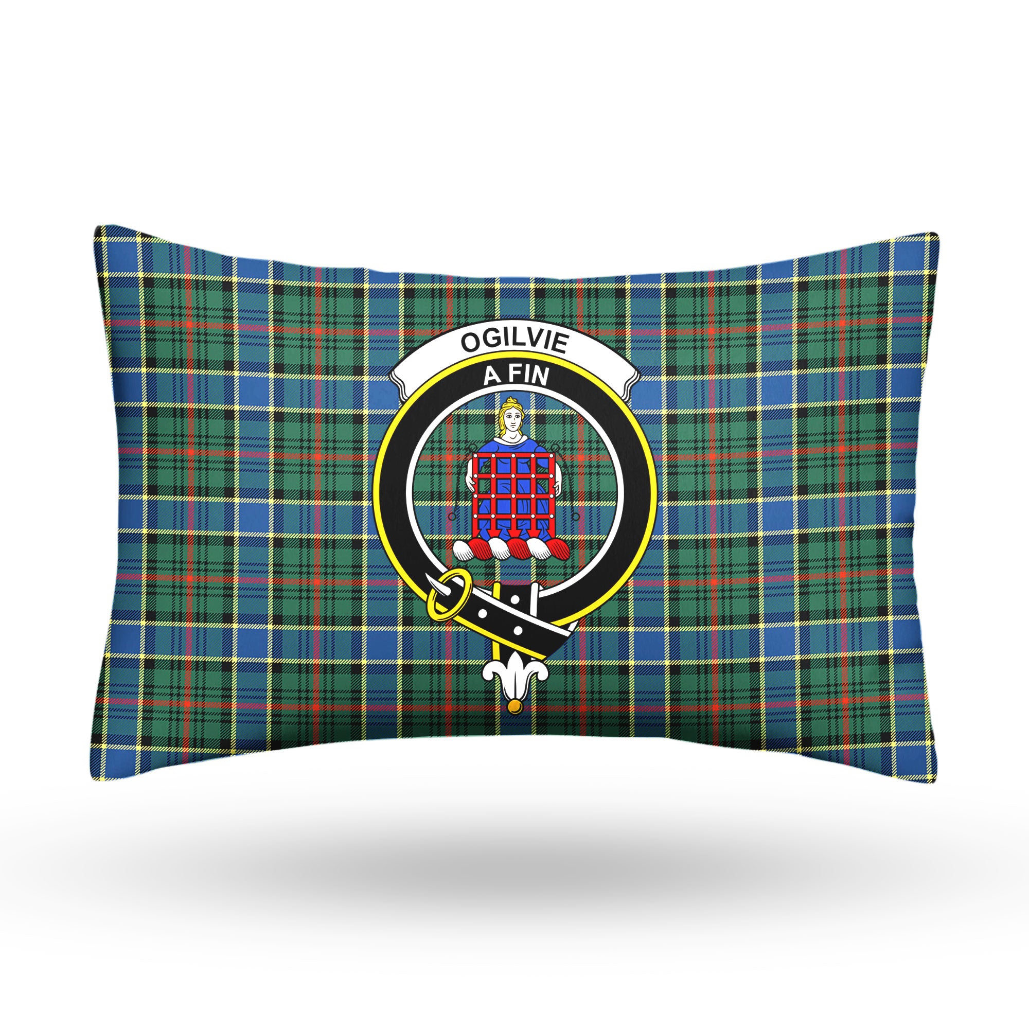 Ogilvie Hunting Ancient Tartan Crest Pillow Cover