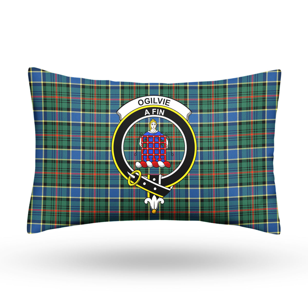 Ogilvie Hunting Ancient Tartan Crest Pillow Cover