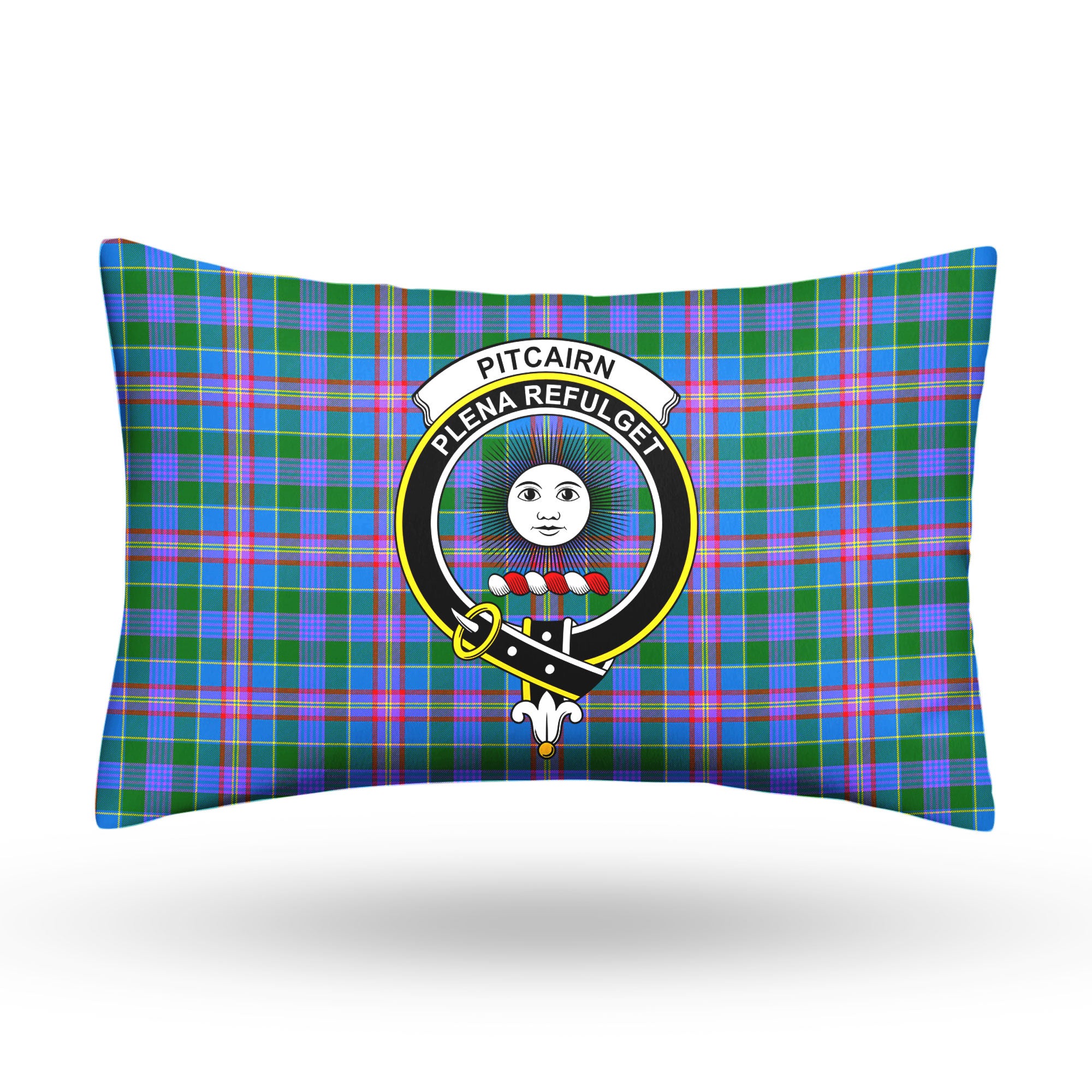 Pitcairn Hunting Tartan Crest Pillow Cover