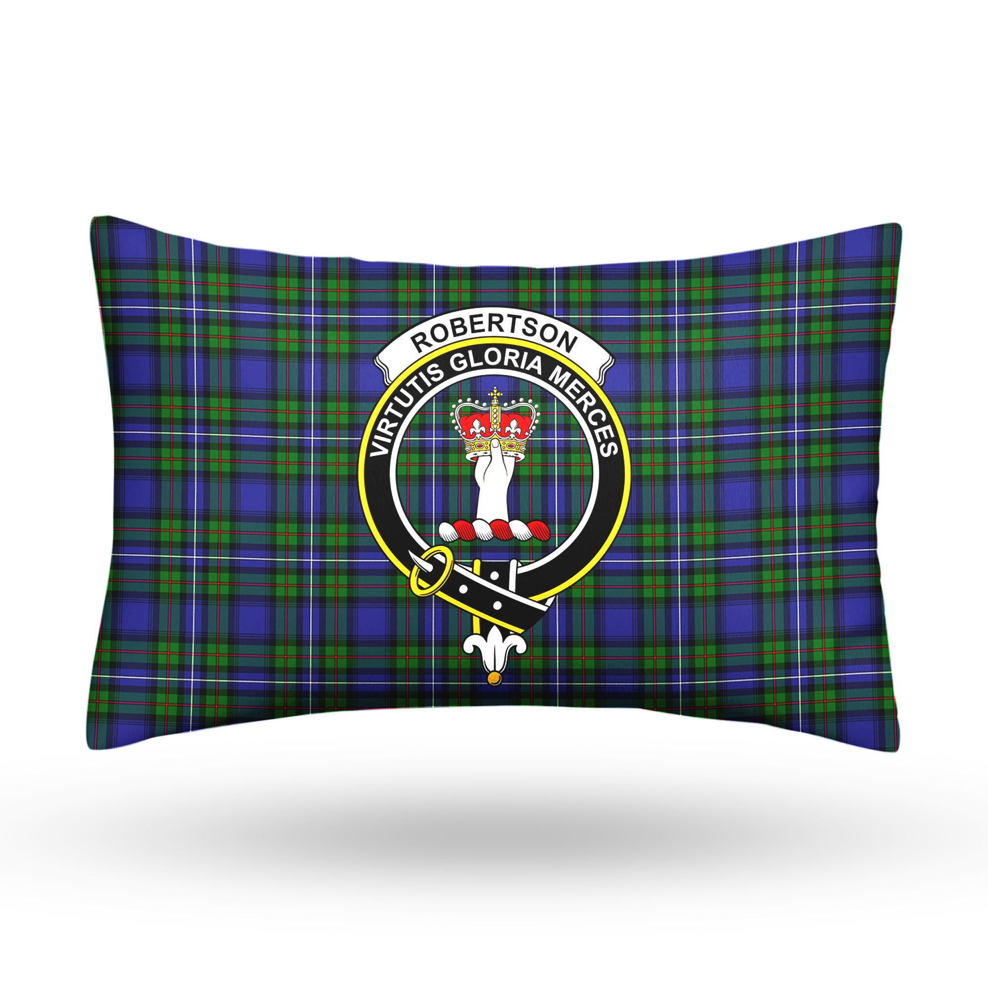 Robertson Hunting Modern Tartan Crest Pillow Cover