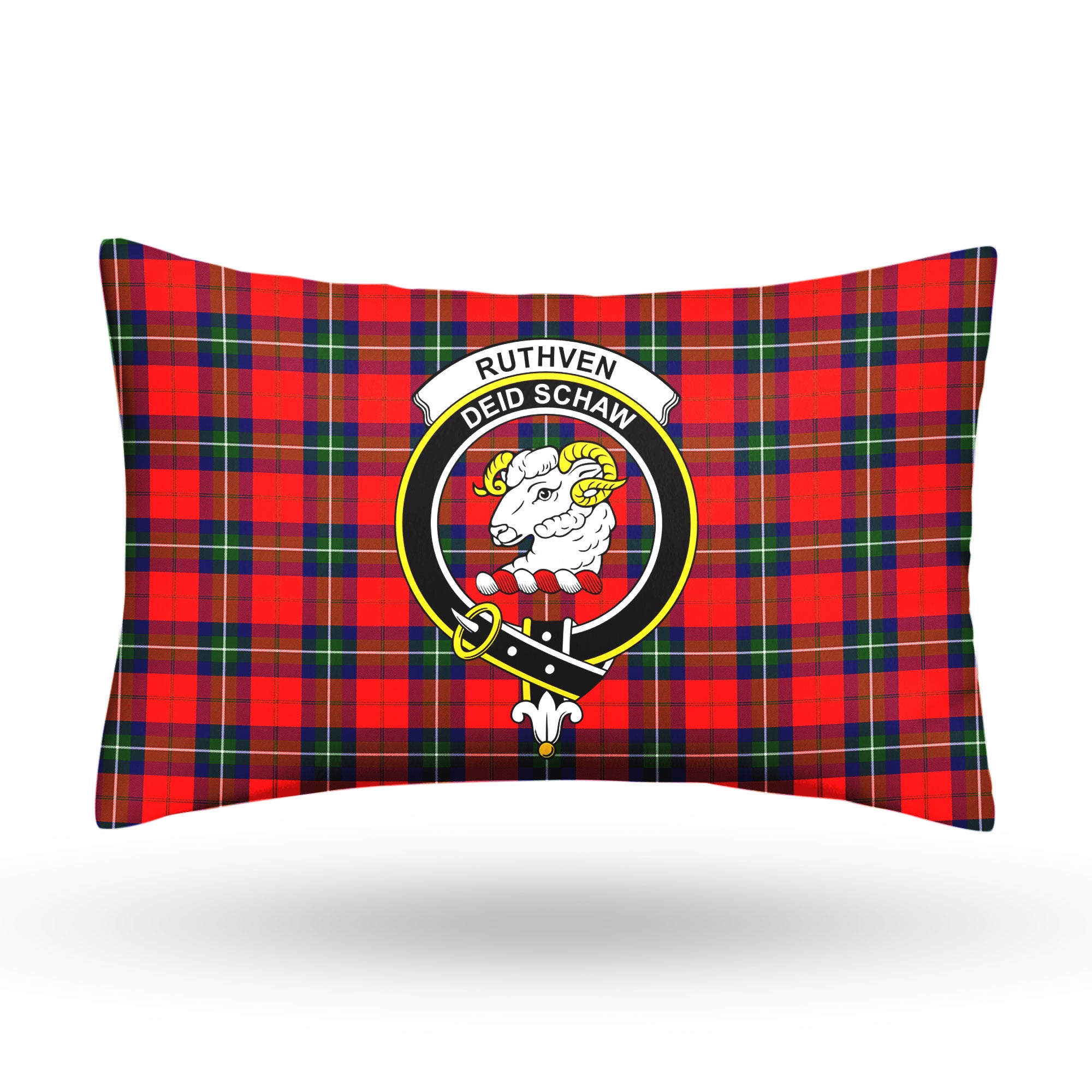 Ruthven Modern Tartan Crest Pillow Cover