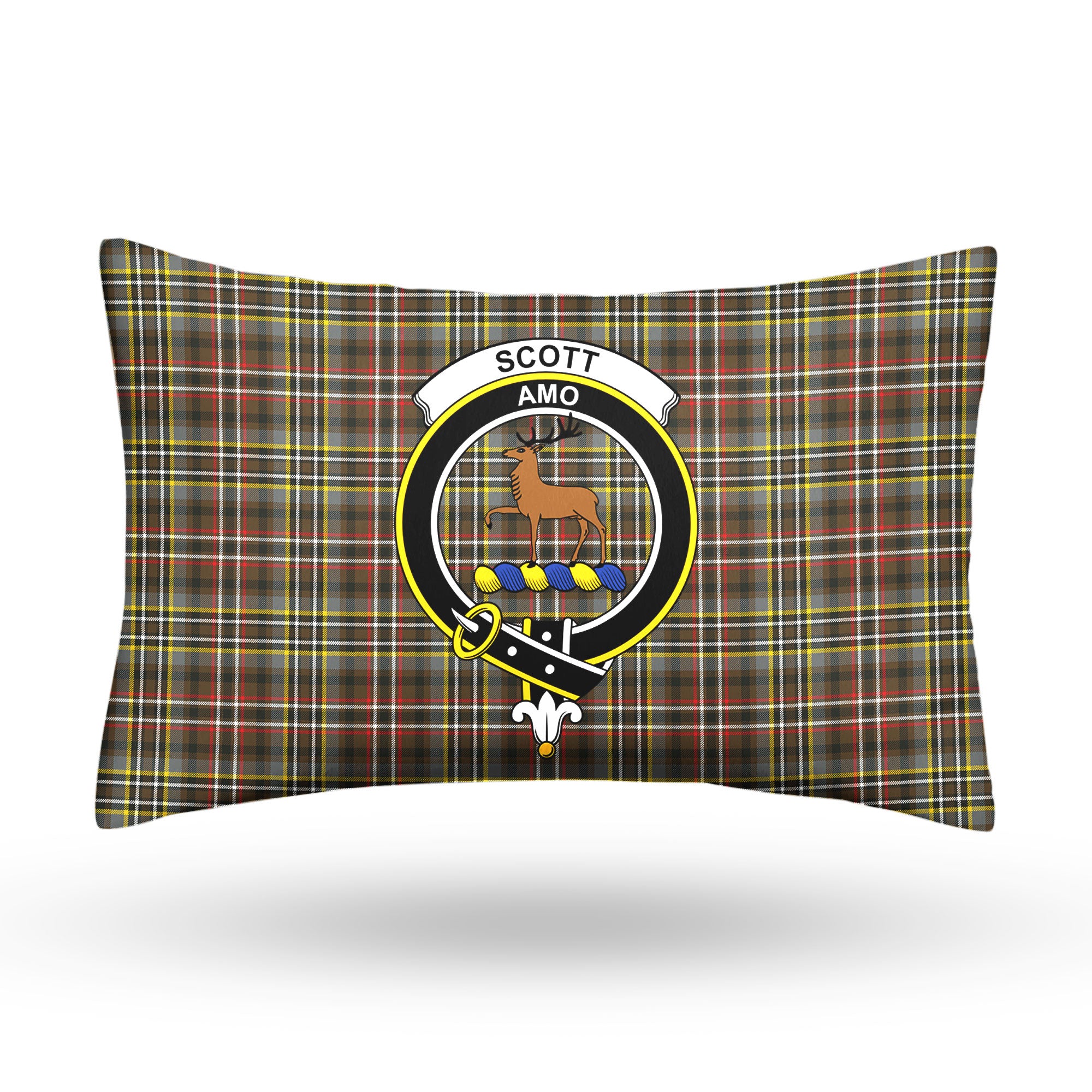 Scott Green Weathered Tartan Crest Pillow Cover