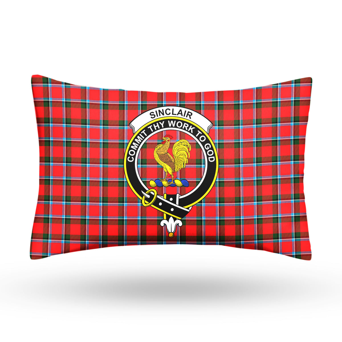 Sinclair Modern Tartan Crest Pillow Cover