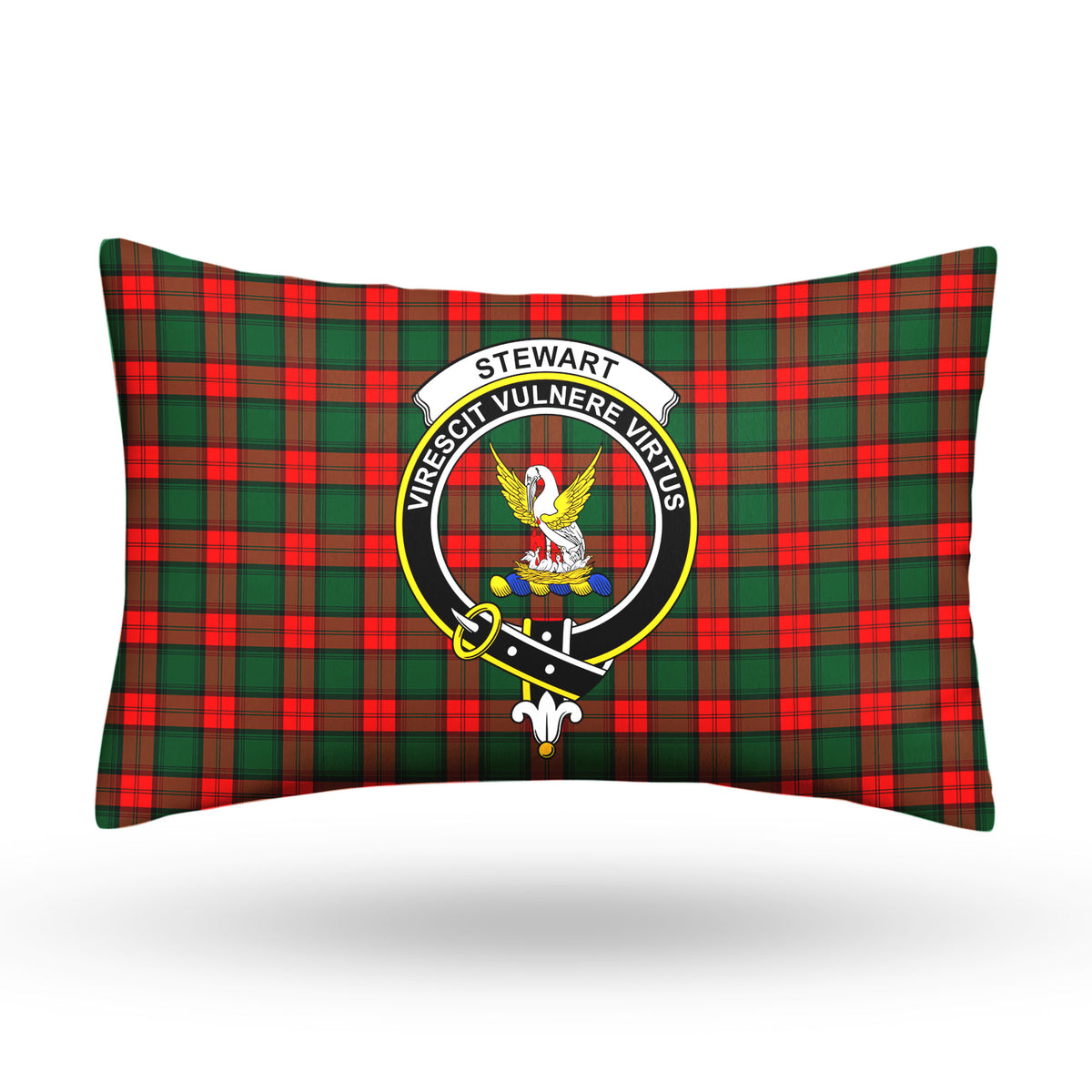 Stewart Atholl Modern Tartan Crest Pillow Cover