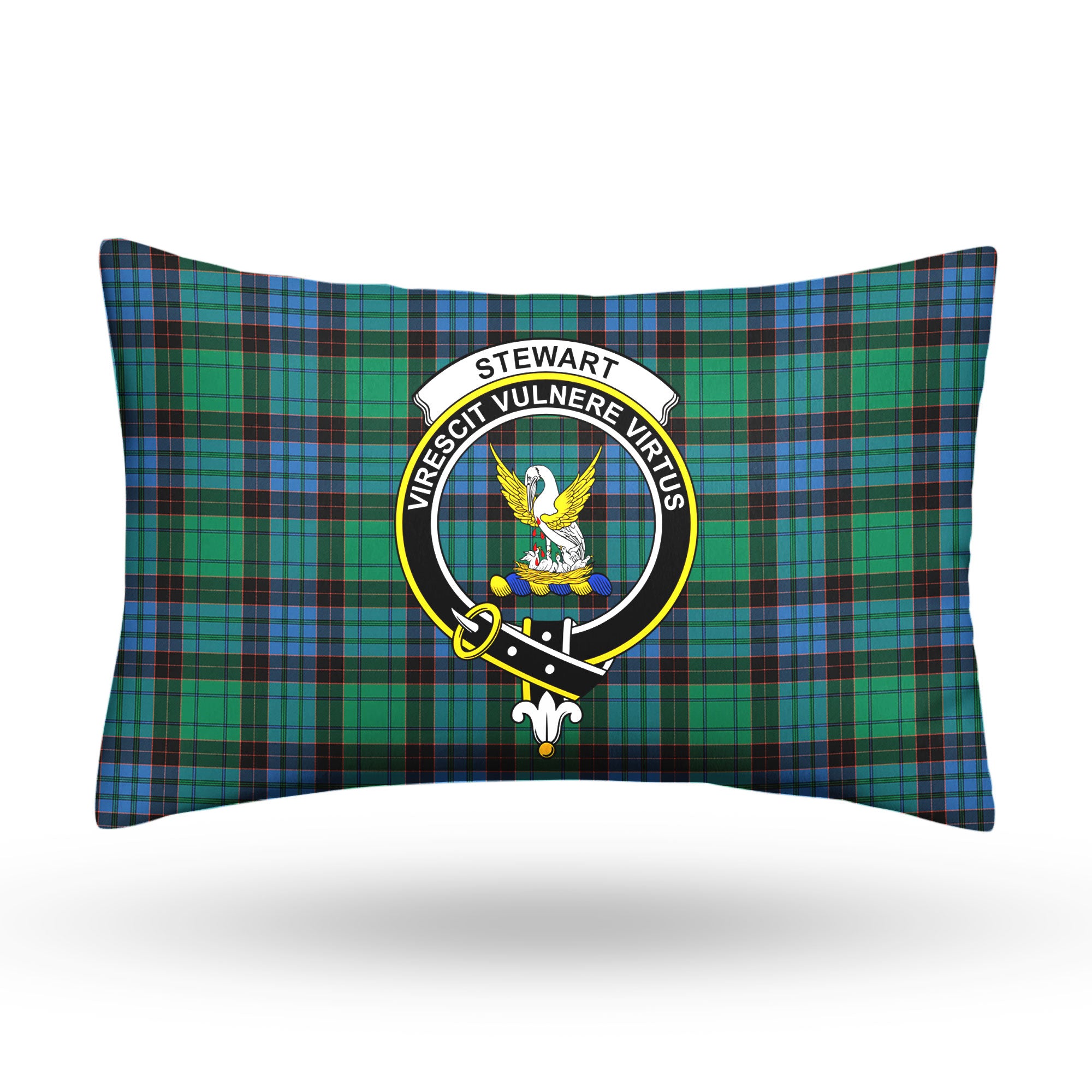 Stewart Old Ancient Tartan Crest Pillow Cover