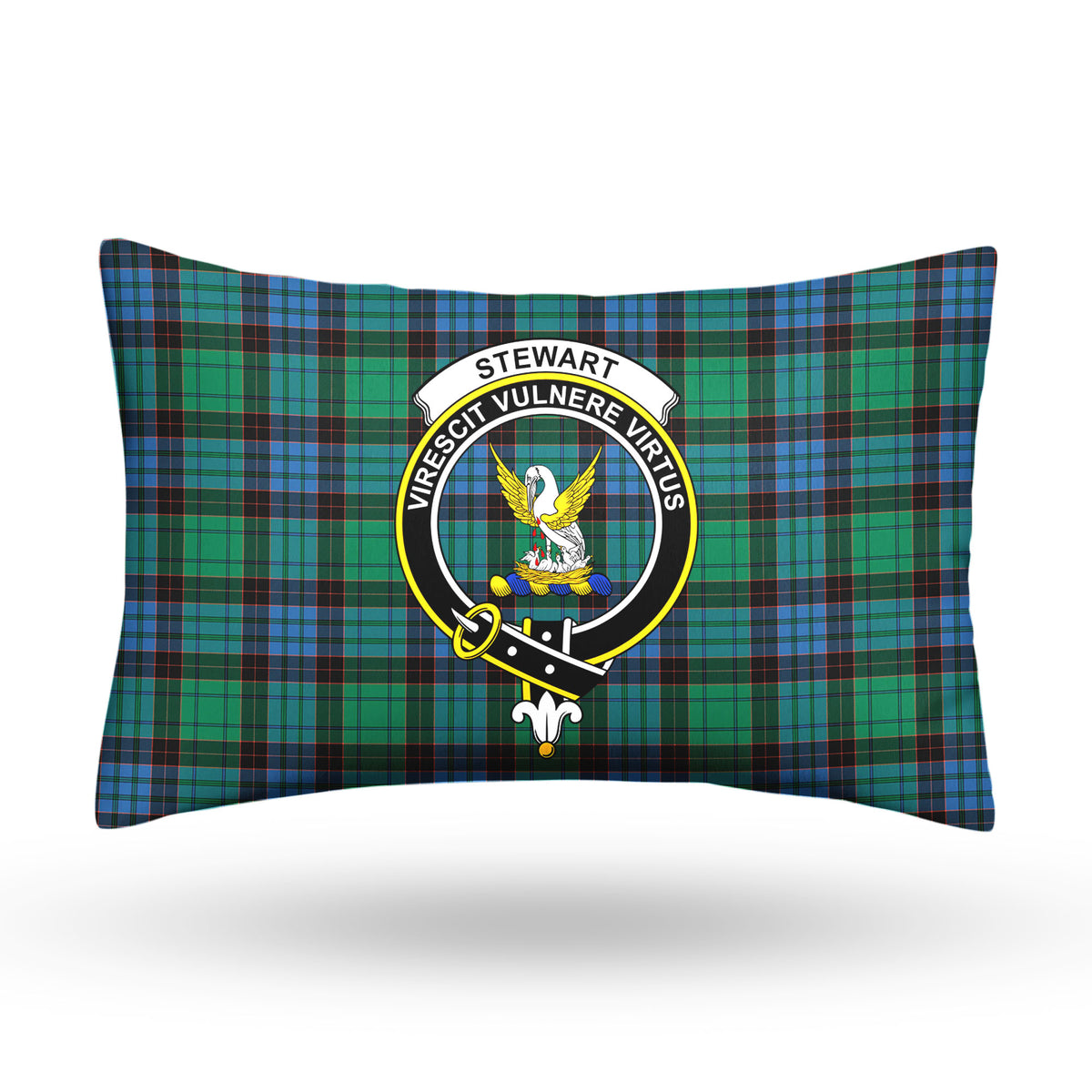 Stewart Old Ancient Tartan Crest Pillow Cover