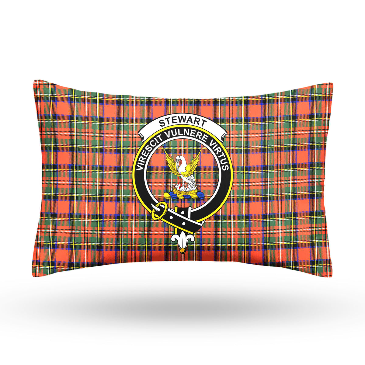 Stewart Royal Ancient Tartan Crest Pillow Cover