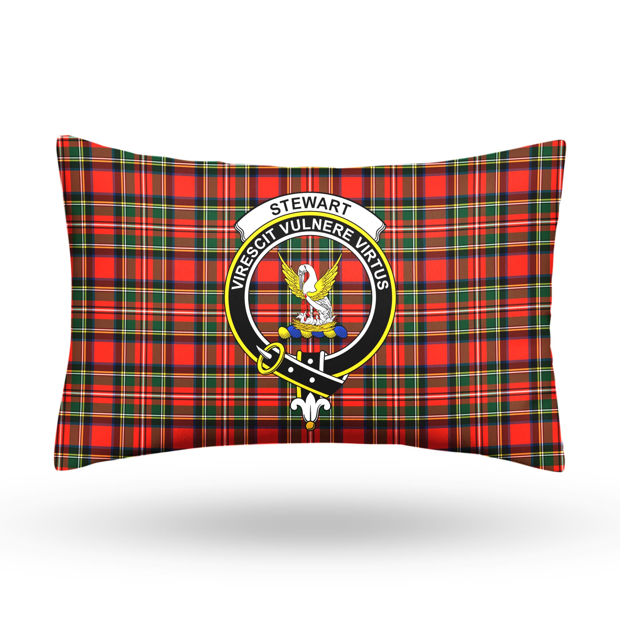 Stewart Royal Modern Tartan Crest Pillow Cover