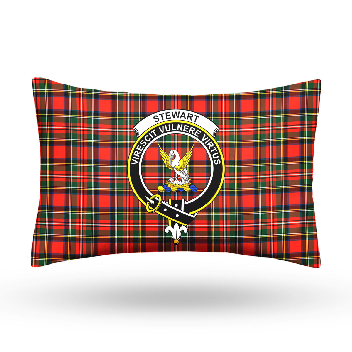 Stewart Royal Modern Tartan Crest Pillow Cover