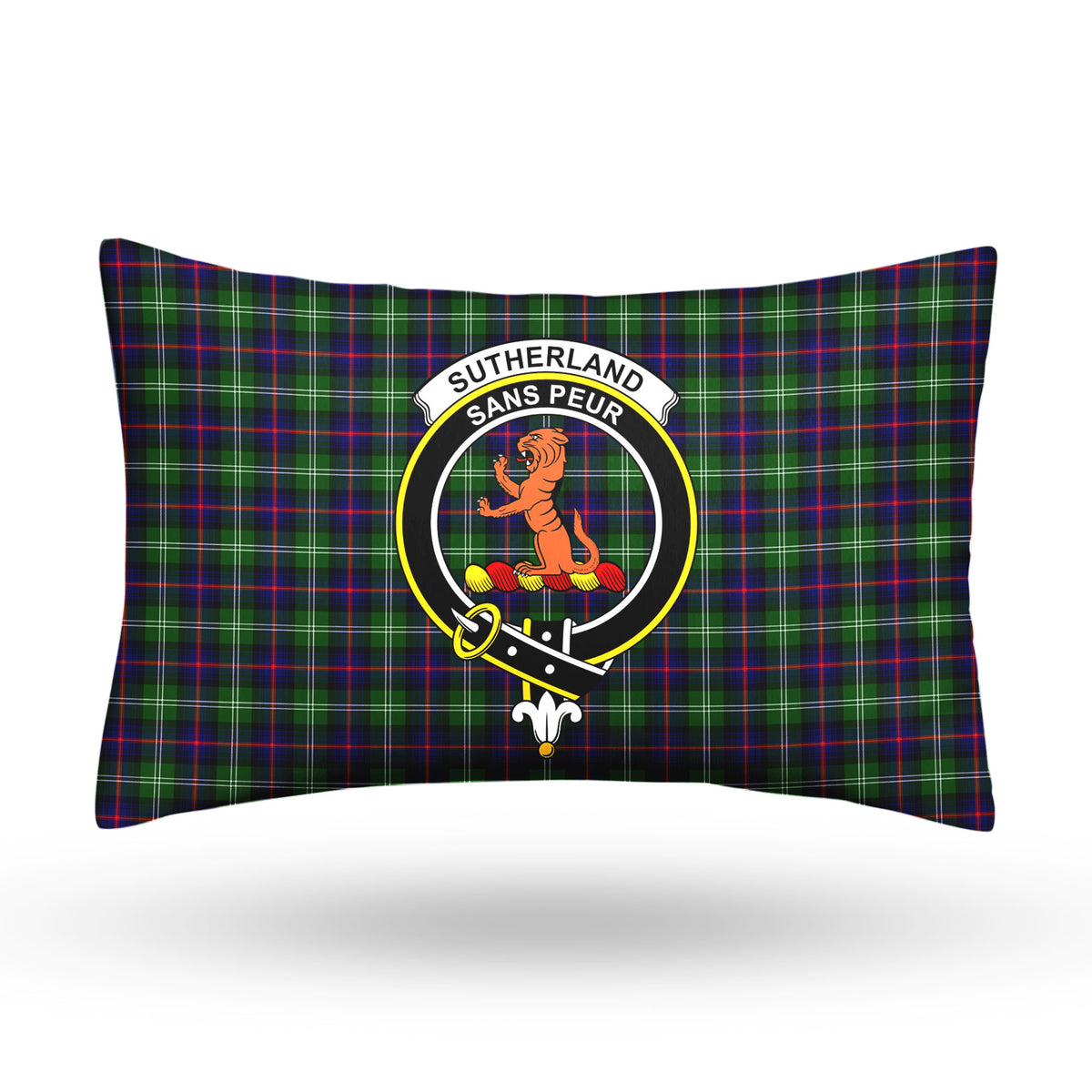 Sutherland Modern Tartan Crest Pillow Cover