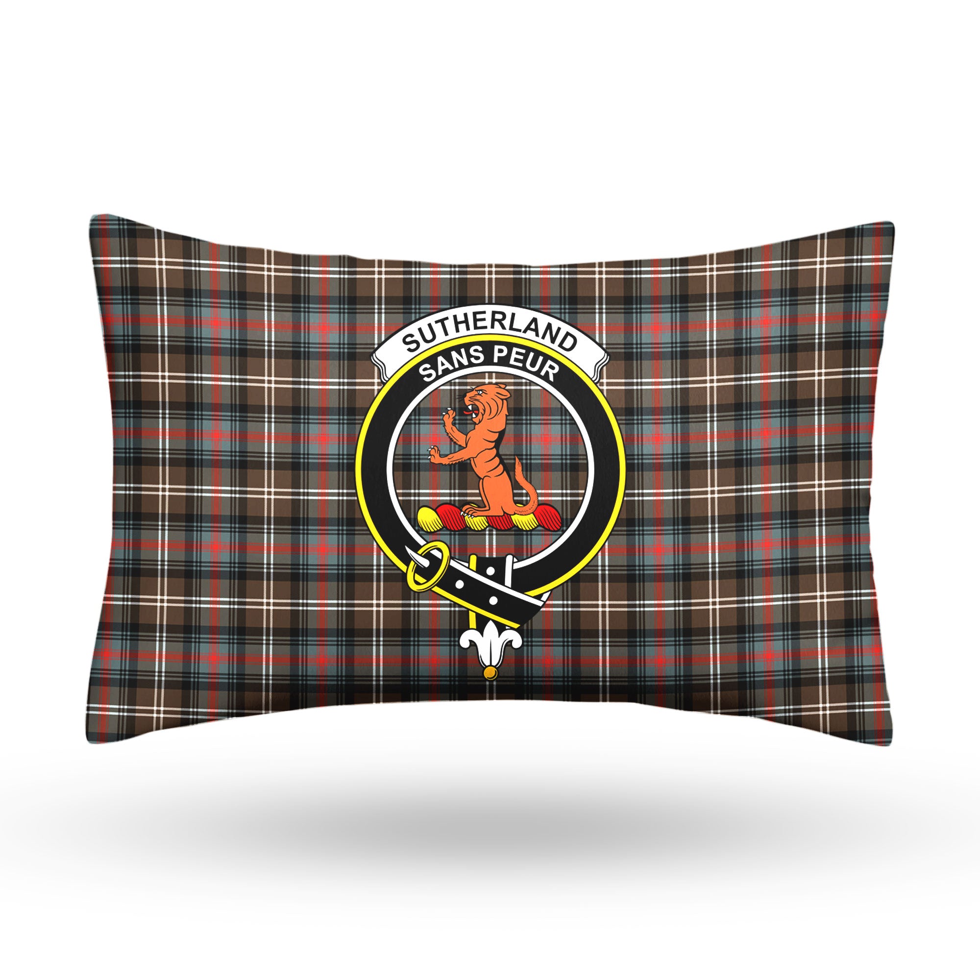 Sutherland Weathered Tartan Crest Pillow Cover