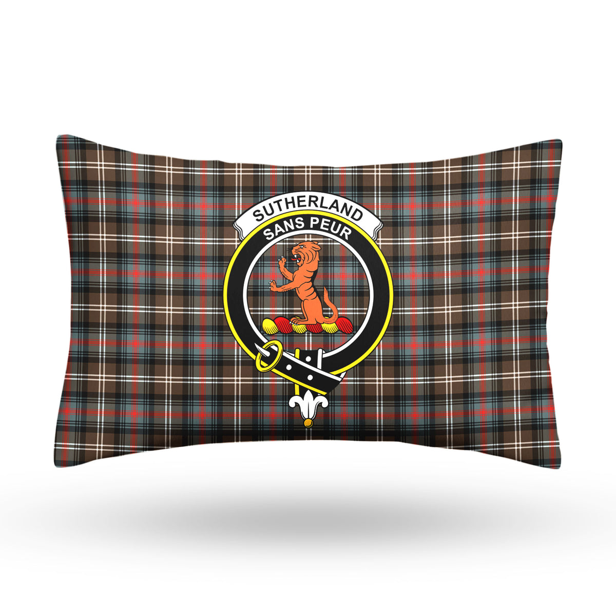 Sutherland Weathered Tartan Crest Pillow Cover