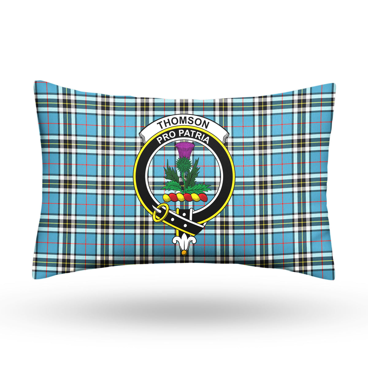 Thomson Blue Tartan Crest Pillow Cover